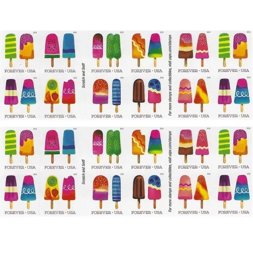 Frozen Treats 2018 - 5 Booklets 100 Pcs Unused Stamps for Mailing